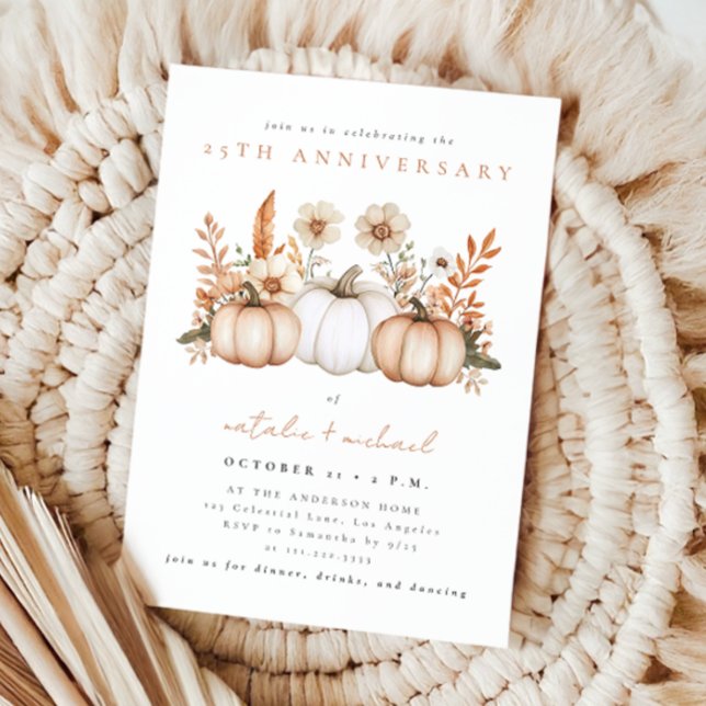 Invitation Rustique Boho Automne Citrouille Mariage Anniversa (Créateur téléchargé)