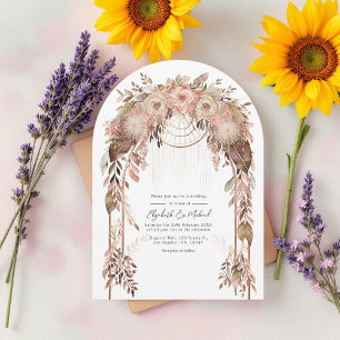 Invitation Rustique Boho Chic Western Mariage QR Code