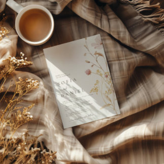 Invitation Rustique Boho d'automne Mariage d'aquarelle