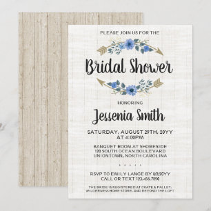 Invitation Rustique Boho Flèches Floral Douche nuptiale Invit