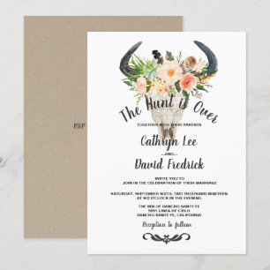 Invitation Rustique Boho Floral Antelope Hunt est au-dessus d