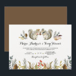 Invitation Rustique Boho Forest Squirrels Mariage d'aquarelle<br><div class="desc">Un couple d'écureuils boho peints à la main sont les stars de cette suite de faire-part de mariage à thème animal. Le feuillage de la forêt d'aquarelle au fond apporte une touche rustique. Ce design est parfait pour les mariages d'extérieur,  de printemps et d'été.</div>