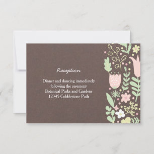 Invitation Rustique Boho Pastel Mariage à fleurs