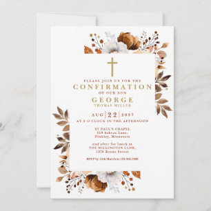 Invitation Rustique Boho Terracotta Floral Moderne Confirmati