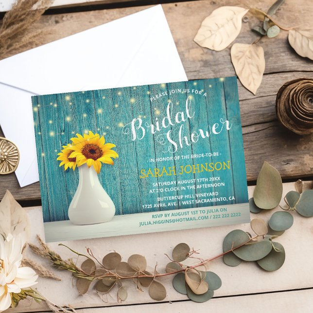 Invitation Rustique Bois Bleu | Réception de Mariage Tourneso (Créateur téléchargé)