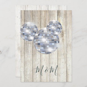 Invitation Rustique Bois Disco Mariage Silver Chic