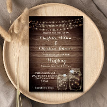 Rustique Bois Pays Mason Jar Lumières Mariage