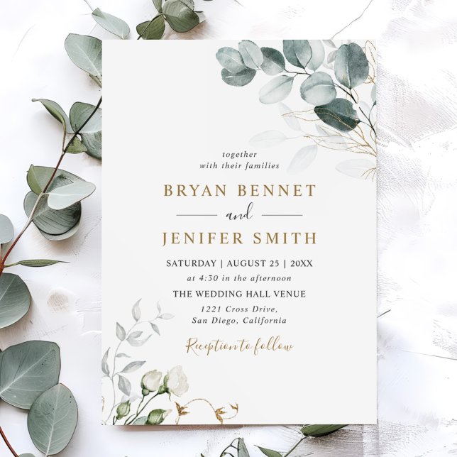 Invitation Rustique Botanique Eucalyptus Mariage de verdure (Créateur téléchargé)