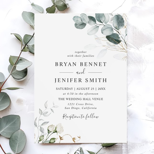 Invitation Rustique Botanique Eucalyptus Mariage de verdure (Créateur téléchargé)
