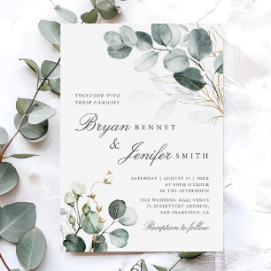 Invitation Rustique Botanique Eucalyptus Mariage de verdure