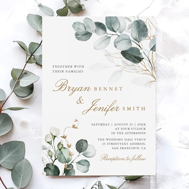 Invitation Rustique Botanique Eucalyptus Mariage de verdure (Créateur téléchargé)