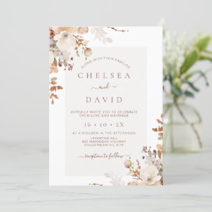 Invitation Rustique Brown Automne Mariage