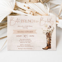 Rustique Brown Boot Brunch Fête des mariées Bubbly