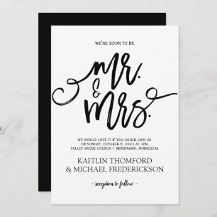 Invitation Rustique Brush Calligraphy   Noir
