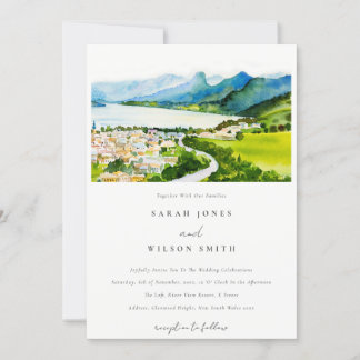 Invitation Rustique Campagne Lake Village Mariage paysager
