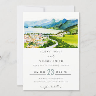 Invitation Rustique Campagne Lake Village Mariage paysager