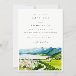Invitation Rustique Campagne Lake Village Mariage paysager