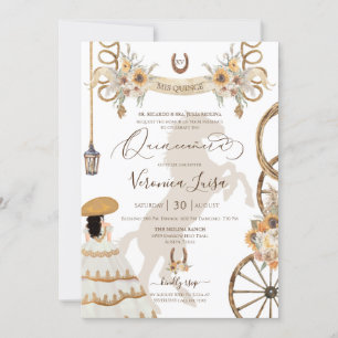 Invitation Rustique Charro Floral Boho Country Quinceanera v2