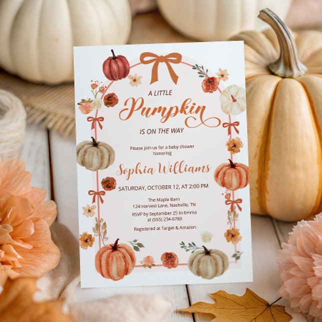 Invitation Rustique Citrouilles d'automne et Baby shower de v (Créateur téléchargé)
