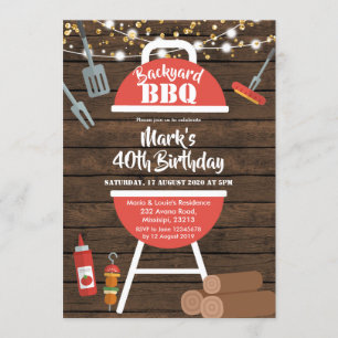 Invitation rustique d'anniversaire de BBQ de