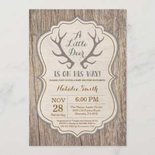 Invitation rustique de baby shower d'Antler de