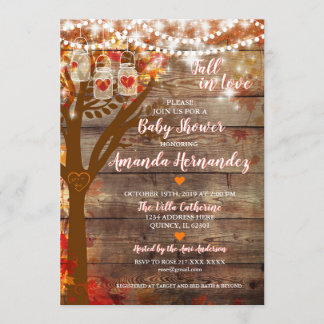 Invitation rustique de baby shower d'automne de