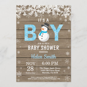 Invitation rustique de baby shower de garçon de