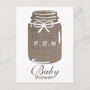 Invitation rustique de baby shower de pot de maçon