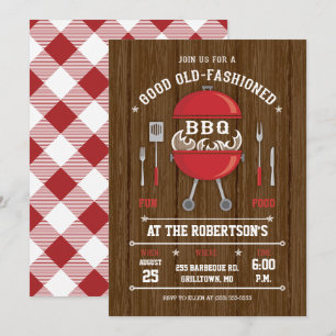 Invitation rustique de barbecue