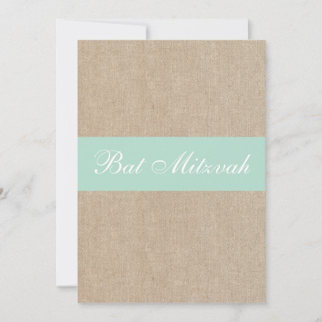 Invitation rustique de bat mitzvah de toile de (Devant)