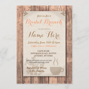 Invitation rustique de café d'amis de brunch de