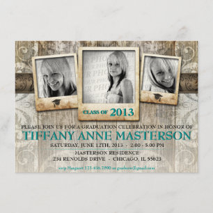 Invitation rustique de faire-part d'obtention du