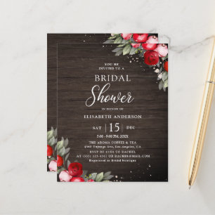 Invitation Rustique de Fête de Fiançailles en Bois