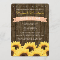 INVITATION RUSTIQUE DE FÊTE DE LA MARIÉE DE