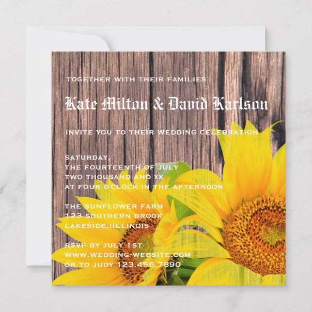 Invitation rustique de mariage campagnard d'amour (Devant)