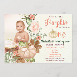 Invitation rustique de premier anniversaire floral