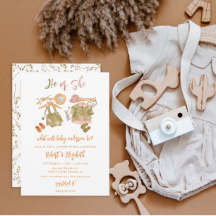 Invitation Rustique de révélation de genre, Lui ou