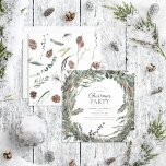 Invitation Rustique Dusty Winter Wreath Christmas Party<br><div class="desc">Quelle meilleure façon de s'imprégner de l'esprit de vacances qu'en organisant une fête de Noël Rustique Dusty Winter Watercolor ? Cette carte de vacances carré rustique et moderne est la façon idéale d'invitation votre famille et vos amis à une fête annuelle, ou à la fête annuelle d'entreprise. Le magnifique design...</div>