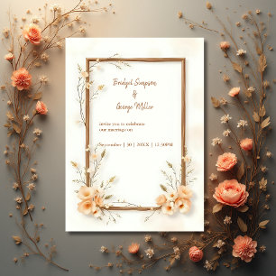 Invitation Rustique Earthy Floral Harmony Mariage