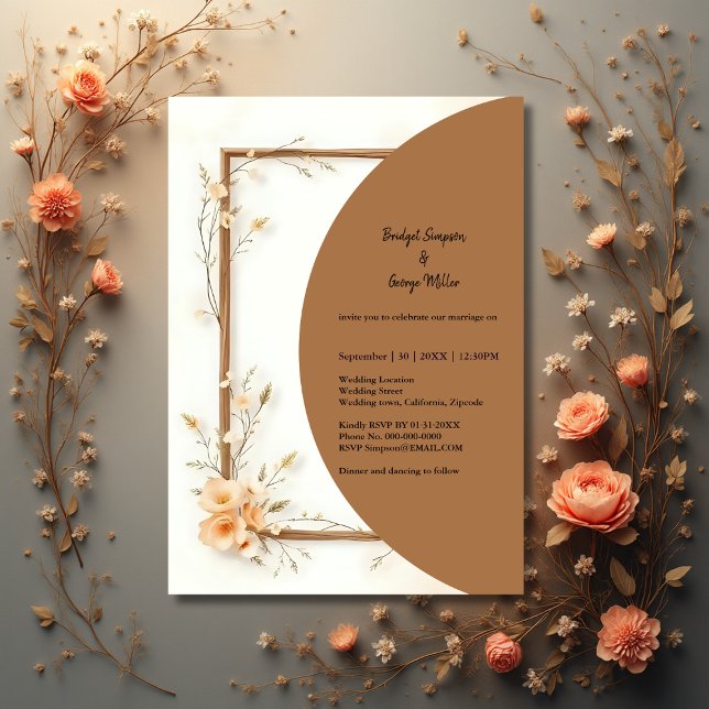 Invitation Rustique Earthy Floral Harmony Mariage (Créateur téléchargé)