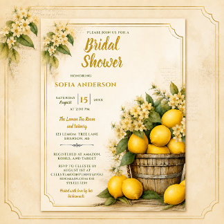 Invitation Rustique Élégance Fête de Mariage Lemon Grove | 