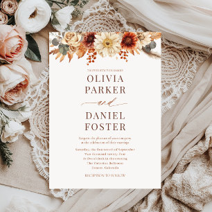 Invitation Rustique Elegant Automne Mariage Floral