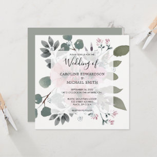 Invitation Rustique élégant botanique aquarelle Mariage flora
