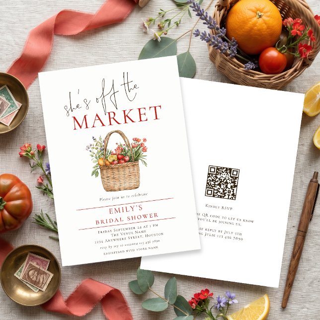 Invitation Rustique Elle est hors du marché Code QR Mariage (Créateur téléchargé)