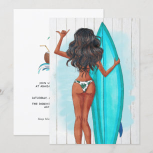 Invitation Rustique été Surf plage vacances Anniversaire fête