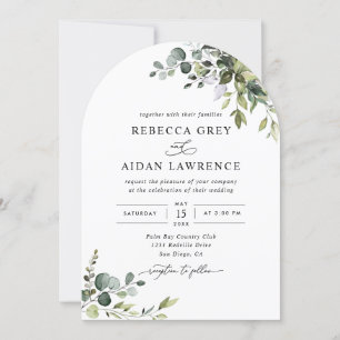 Invitation Rustique Eucalyptus Feuille Arc Mariage de verdure