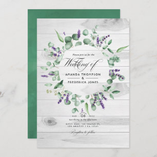 Invitation Rustique Eucalyptus Lavender Pays Mariage Dans