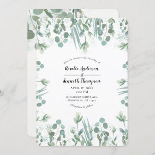 Invitation Rustique Eucalyptus Mariage Feuille