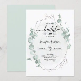 Invitation Rustique Eucalyptus nuptiale douche