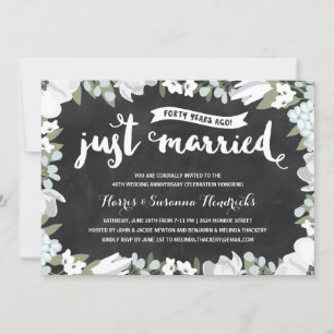 Invitation Rustique Floral 40e anniversaire de mariage